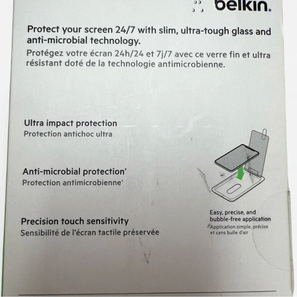 Belkin InvisiGlass Screen Protector with Anti-Microbial, iPhone XS/11 Pro Max